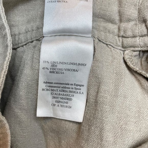 Alain Manoukian 100% Linen Blend Skirt Tan Button Front Pockets EUR 36 US Small - Picture 7 of 7